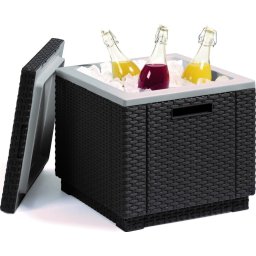 Keter Ice cube hordozható polyrattan hűtőláda - grafit - 40 L
