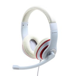 Mikrofonos fejhallgató headset fehér-piros Gembird (MHS-03-WTRD)