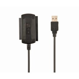 2.5" 3.5" HDD SSD adapter kábel tápegységgel IDE/SATA USB fekete Gembird (AUSI01)