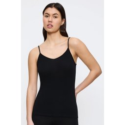 Női gyapjúfelső Triumph Beauty Layers Spaghetti Top Wool, fekete