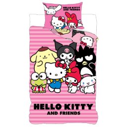 Hello Kitty Friends ágyneműhuzat 140×200cm, 70×90 cm