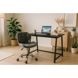 Dolgozószobai szett – összecsukható íróasztal ZARIMO 80×40 cm fekete + irodai szék AVOLA VELVET szürke