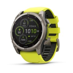 Garmin 010-02907-21 fenix 8 51mm SOLAR Sapphire, titanium, neonsárga/grafit szilikon szíjjal (ED XD)