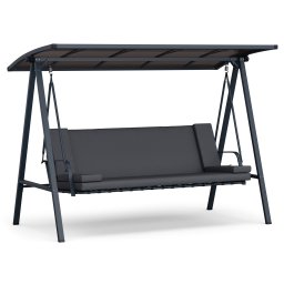 Blumfeldt LuxeLounge, hollywoodi hinta, 3 üléses, egyénileg állítható, porszórt acél, időjárásálló (GDI17-LuxeLounge 3 D)