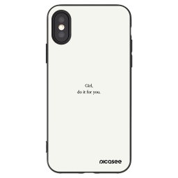 Fekete szilikon tok az alábbi mobiltelefonokra Apple iPhone X/XS - Girl, do it for you