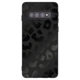 Fekete szilikon tok az alábbi mobiltelefonokra Samsung Galaxy S10 G973 - Midnight Leopard