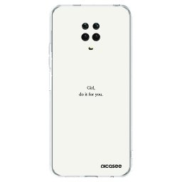 Átlátszó szilikon tok az alábbi mobiltelefonokra Xiaomi Redmi Note 9 Pro - Girl, do it for you