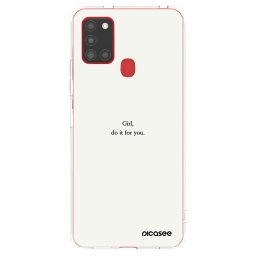 Átlátszó szilikon tok az alábbi mobiltelefonokra Samsung Galaxy A21s - Girl, do it for you