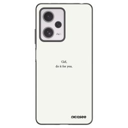 Fekete szilikon tok az alábbi mobiltelefonokra Xiaomi Redmi Note 12 Pro+ 5G - Girl, do it for you