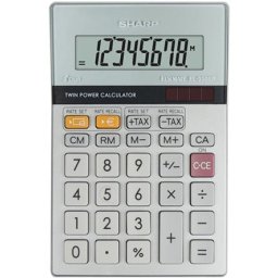 Sharp számológép EL-330ER, ezüst, zsebszámológép, nyolc számjegyű