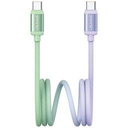 Kábel USAMS Bicolor Series SJ756 PD 60W USB-C/USB-C 1.2m zöld és lila színű kábel