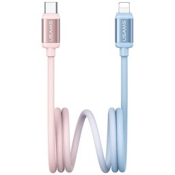 Kábel USAMS Bicolor Series SJ757 PD 30W USB-C/Lightning 1.2m kék és rózsaszín kábel USAMS Bicolor Series SJ757 PD 30W USB-C/Lightning 1.2m kék és rózsaszín