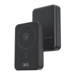 XO PR231 vésztöltő Type-C aljzat (10000mAh, 20W, gyorstöltő, wireless, MagSafe, kitámasztó, LED jelzés) FEKETE