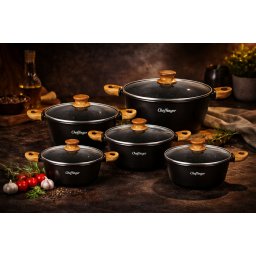 Cheffinger 10 részes edénykészlet/ fekete