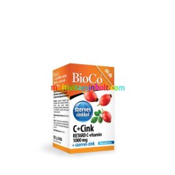 C+CINK Retard 60 db filmtabletta, 1000 mg C-vitamin és 15 mg szerves kötésű cink - BioCo