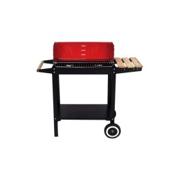 Kerti grill faszénnel BBQ 87x35 cm, fekete/piros