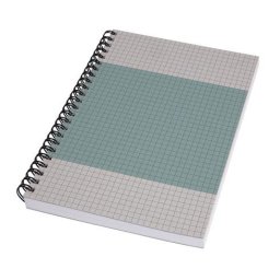 SIGEL Spirálfüzet, A5, kockás, 80 lap, puhafedeles, SIGEL "Quicknote", kék-szürke