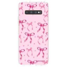 Átlátszó szilikon tok az alábbi mobiltelefonokra Samsung Galaxy S10 Plus G975 - Bow Aesthetic