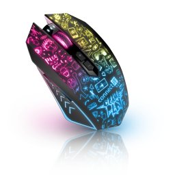 CONNECT IT DOODLE 2 PRO vezeték nélküli játékegér, 4800 DPI, háttérvilágítás, FEKETE
