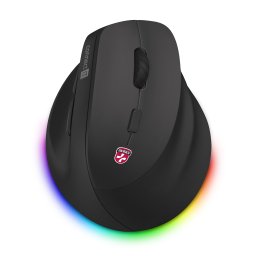CONNECT IT FOR HEALTH Cloudy vezeték nélküli függőleges egér, RGB háttérvilágítás, 2xBT, USB FEKETE