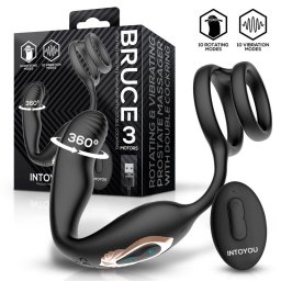 IntoYou - Bruce forgófejes prosztatavibrátor, here és péniszgyűrűvel, távirányítóval
