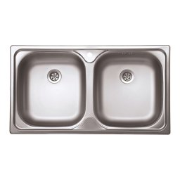 105585 - EVIDO FLEX DUO kétmedencés rozsdamentes mosogató, natúr 780X435