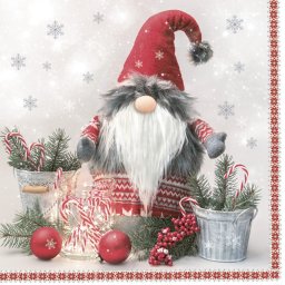 Karácsonyi Scandinavian Gnome szalvéta 20 db-os 33x33 cm