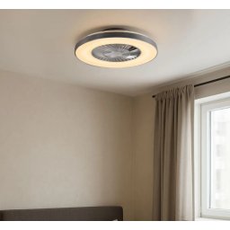 Ezüst színű mennyezeti ventilátor csillag effektussal ,LED-del, fényerőszabályzóval és távirányítóval (60cm)