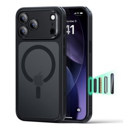ESR CLASSIC HYBRID szilikon telefonvédő (ütésállóság, légpárnás sarok, MagSafe) FEKETE Apple iPhone 17 Pro