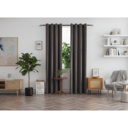 DUNES VELVET sötétítő függöny 140×250 cm, sötétszürke Felfüggesztés: Fém gyűrűk