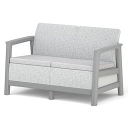 Keter SCANDI LINEA 2 SEATER SOFA - Ash Grey / Storm Grey