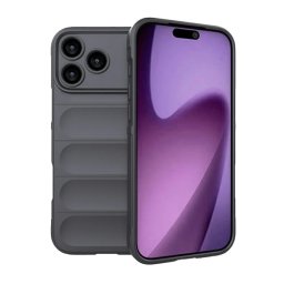 Szilikon telefonvédő (ütésállóság, kameravédő, 3D) SÖTÉTSZÜRKE Apple iPhone 17 Pro Max