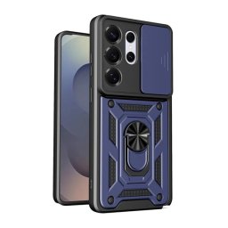 Defender szilikon telefonvédő (ütésállóság, tartógyűrű, kameravédő) SÖTÉTKÉK Samsung Galaxy S26 Ultra (SM-S948)