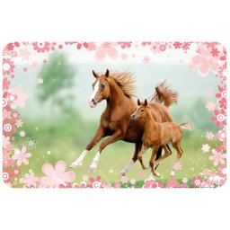 Lovas Mare and Foal tányéralátét 43x28 cm