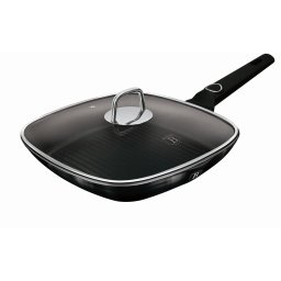 Berlinger Haus Grill serpenyő fedővel 28 cm tapadásmentes bevonattal Black Vantage Collection BH/8221
