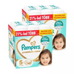 INGYENES SZÁLLÍTÁS - Pampers Premium Care pelenka 5, 11-16 kg, HAVI PELENKACSOMAG 320 db