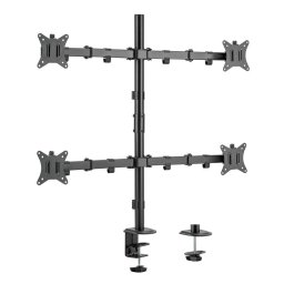 EQuip 17"-32" Articulating Quad Monitor Desk Mount Bracket Black