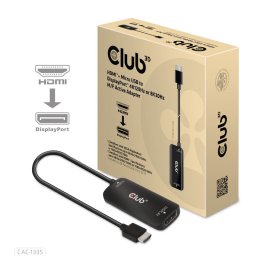 Club3D KAB Club3D HDMI + Micro USB to DisplayPort(TM) 4K120Hz or 8K30Hz Active Adapter M/F