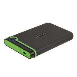 TRANSCEND 4TB StoreJet 25M3C SLIM, 2,5", USB-C (3.1 Gen 1) külső, ütésálló meghajtó, vékony profil, szürke/zöld színben
