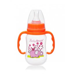 BabyBruin fogantyús cumisüveg karcsúsított 125 ml narancs