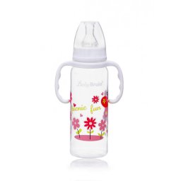 BabyBruin fogantyús cumisüveg 240ml fehér