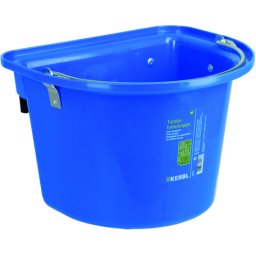 Kerbl lapos hátú abrakosvödör fém hordfogantyúval és a hátán fém akasztóval (12 literes | 1.73 kg | Kék)