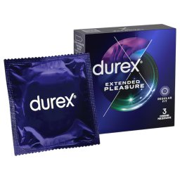 Durex Extended Pleasure - késleltető hatású óvszer - 56 mm (3 db)