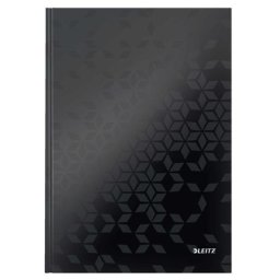 LEITZ Beíró, A4, kockás, 80 lap, keményfedeles, LEITZ "Wow", fekete