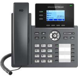 Grandstream GRP2604P SIP telefon, 2.48" LCD háttérvilágítású kijelző, 6 SIP fiók, 10BLF tl., 2x1Gbit portok, PoE