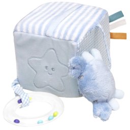 Plüss babajáték kocka, 3D-s tengeri állatokkal 10x10x10 cm - Kék