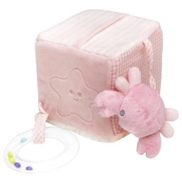 Plüss babajáték kocka, 3D-s tengeri állatokkal 10x10x10 cm - Rózsa