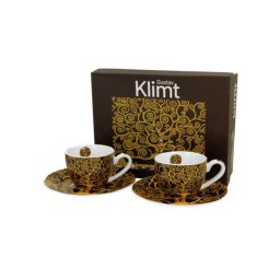 Klimt porcelán espresszo csésze aljjal 110 ml - 2 személyes készlet - Életfa barna