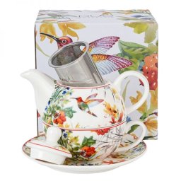 Kolibri madaras porcelán teázó szett - 1 személyes - 300/350 ml