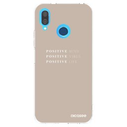 Átlátszó szilikon tok az alábbi mobiltelefonokra Huawei P20 Lite - Positive Vibes